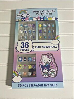 HELLO KITTY & FRIENDS PRESS ON NAILS PARTY PACK AGES 6 + 36 PCS